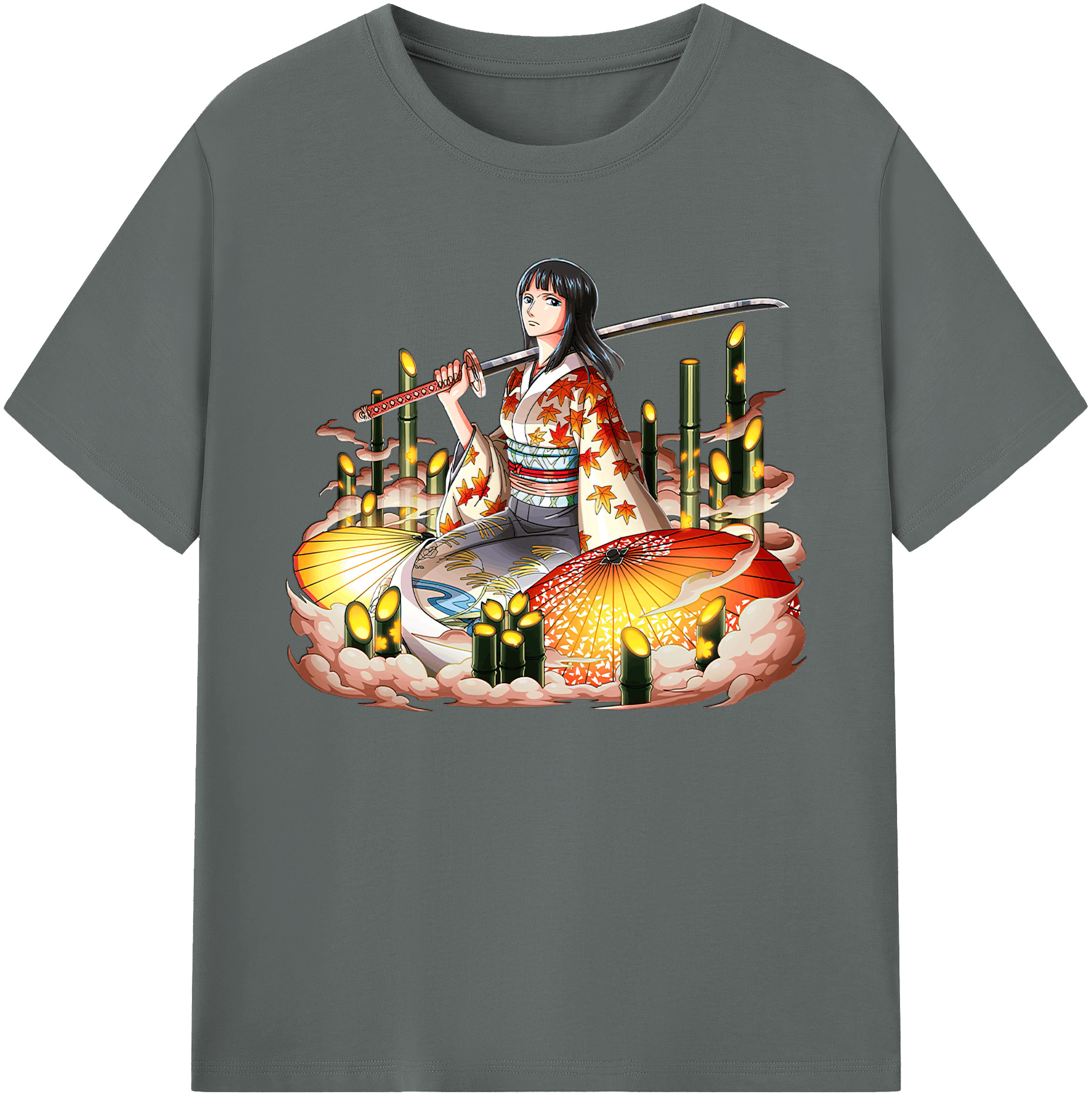 ワンピース ニコ・ロビン ONE PIECE Nico Robin 綿100％ メンズ半袖Tシャツ｜肌触りやわらか＆通気性